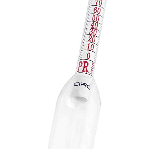 Circrane 0-200 Proof & Tralle Alcohol Hydrometer with Glass Test Jar Kit, Accurate Tester & Glass Cylinder for Liquor, Distilling Moonshine Alcoholmeter Set - style: 0-200 Brewing Kit