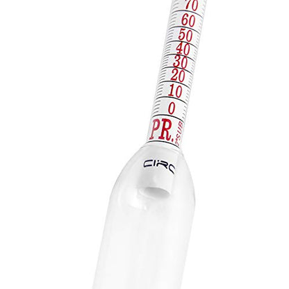 Circrane 0-200 Proof & Tralle Alcohol Hydrometer with Glass Test Jar Kit, Accurate Tester & Glass Cylinder for Liquor, Distilling Moonshine Alcoholmeter Set - style: 0-200 Brewing Kit