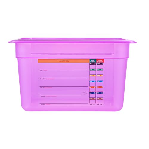 Restaurantware Food Storage Container 1 Pack of 9.5 qt Plastic Stackable Microwave-Safe Bin Dishwasher Safe Freezer Safe Purple Containers for Kitchen Storage - size: Half Size