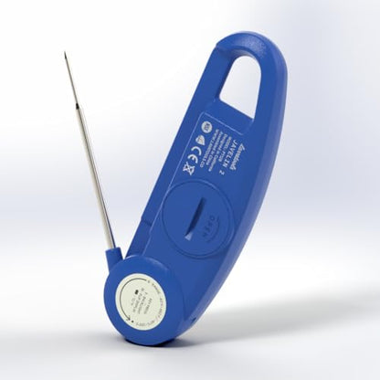 Lavatools PT12B Javelin 2 Ultra Fast Digital Instant Read Meat Thermometer for Grill and Cooking, 3" Probe, Compact Foldable Design, 1.5" Backlight Display, Water Resistant-Blueberry - color: Blueberry