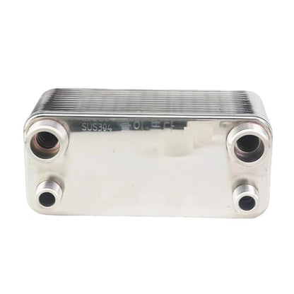Heat Exchanger, 24 Plate Heat Exchanr Beer Wort Chiller Cooler SUS 304 Stainless Steel for Homebrew Cooling for Floor Heating, Water Heating, Snow Melting(1 Inch BSPT) - size: 1 Inch BSPT