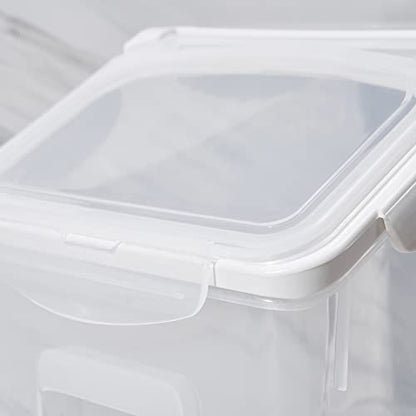 HANAMYA 15 Liter / 30 lbs Rice Storage Container with Measuring Cup, BPA free, For Rice | Grain | Pet Food | Flour, 2 counts, Clear