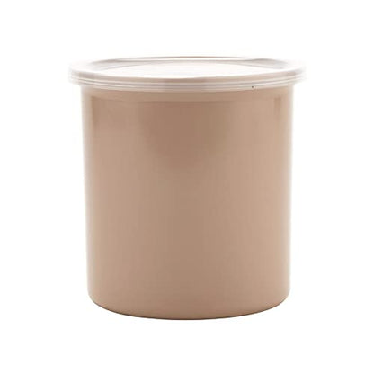 G.E.T. CR-0120-T-EC Round Food Storage Crock w/ Lid, 1.2 Quart, Tan (Set of 4) - color: Tan, size: 1.2 quart, style: Set of 4