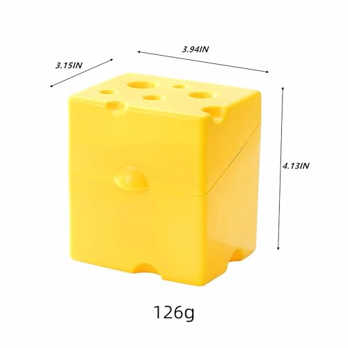 Cow Cheese Slice Holder Storage Container For Refrigerator Sliced Shredded Keeper Containers For Fridge (yellow)