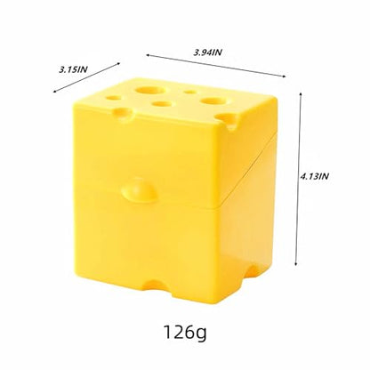 Cow Cheese Slice Holder Storage Container For Refrigerator Sliced Shredded Keeper Containers For Fridge (yellow)