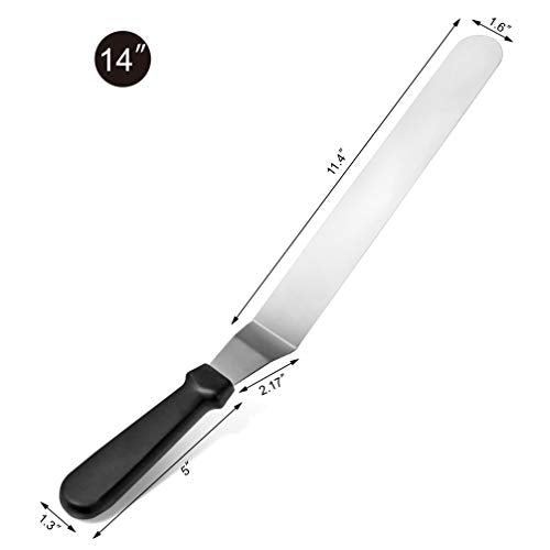 New Star Foodservice Angled Icing Spatula, 14 Inch Blade, 19 Inch Overall, Bakery-Grade Stainless Steel Offset Spatula for Large Cakes - size: 14-Inch Angeled
