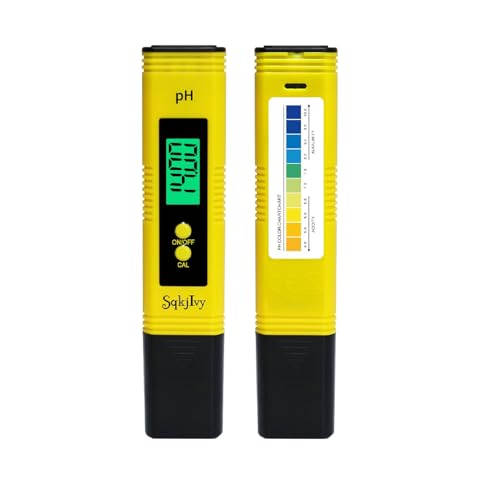 pH Meter for Water Tester Pen Monitor Water ph Meter Quality 0.01 High Accuracy Pocket Size with 0-14 Measurement Range for Soil,Household Drinking, Plants Growing,Pool and Aquarium（Yellow）
