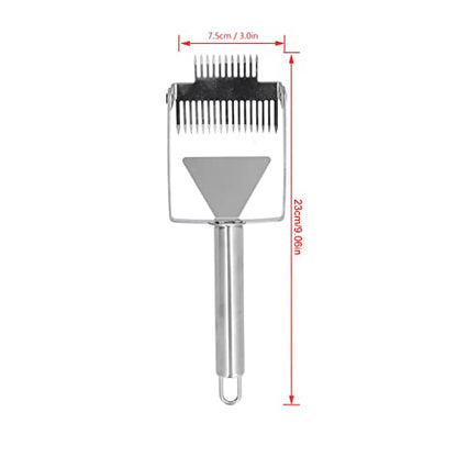 aqxreight Honey Uncapping Fork Double Honey Cutting Fork Beehive Tool Honey Scraper Uncapping Shovel Beekeeping Tools (Stainless Steel Handle Double Ended) - size: Stainless steel handle double ended