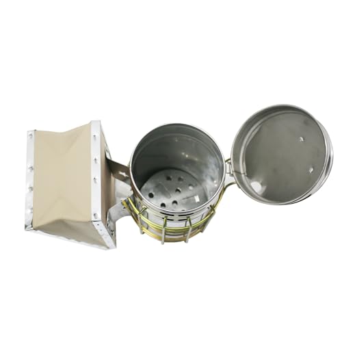 Leather +Smoker Stainless Steel w/Heat Shield Beekeeping Equipment,Bee Hive Smoker (304)