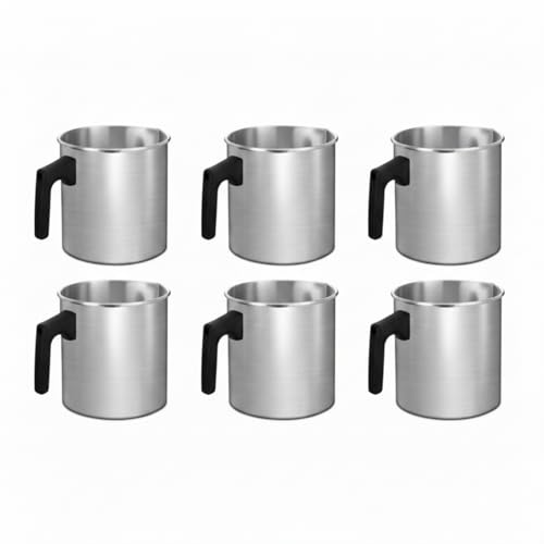 Ziliny 6 Pcs Candle Making Pouring Pot Wax Pouring Pitcher with Dripless Spout and Heat Resisting Handle Aluminum Wax Melter for Christmas DIY Candle Making Kits Gift (0.7 L) - size: 0.7 L