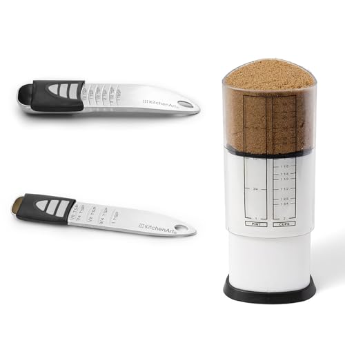 KitchenArt Pro Adjustable Measuring Set, TBL, TSP & 2 Cup Measuring Cup Set | The Essentials For Baking & Cooking | Adjustable Tablespoon, Teaspoon & 2 Cup Measuring Cup | Adjustable Measuring Tools - size: Tablespoon, Teaspoon, 2 Cup