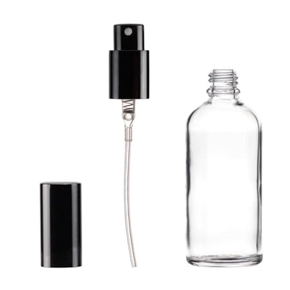 YIZHAO Clear Glass Spray Bottles 4oz, with Small Fine Mist Spray, Metal Cap, Refillable for Essential Oil,Travel,Cleaning,Perfume,Aromatherapy,Makeup – 4 Pcs - color: Transparent, size: 100ml-4