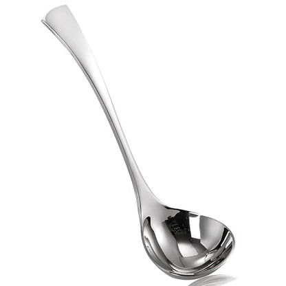 Comicfs Gravy Ladle, 18/10 Stainless Steel Soup Ladle, Small Soup Ladles, Sauce Ladles, Small Serving Spoon, Solid Serving Spoon, Dishwasher Safe, 8-Inch - color: Soup Ladle