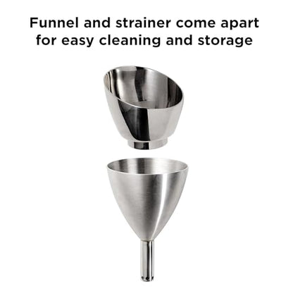 Rabbit Wine Aerator Shower Funnel with Sediment Strainer, Stainless Steel