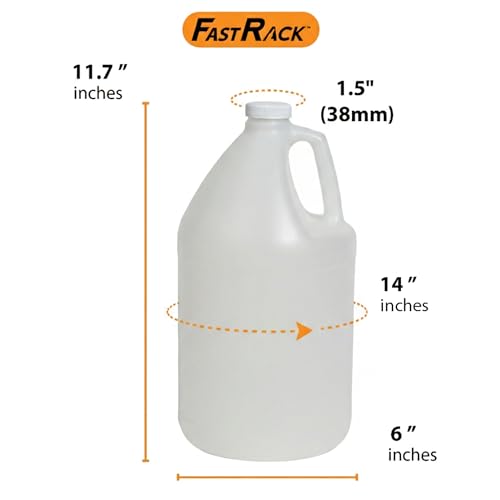 FastRack 1-Pack 1 Gallon Water Bottle - Round Plastic Jug Container with Lid | White Food Grade Gallon Water Jug, BPA-Free, Leak-Proof Pitcher with Lid Fermentation, Brewing, Storage & More - size: 1 x 1 Gallon