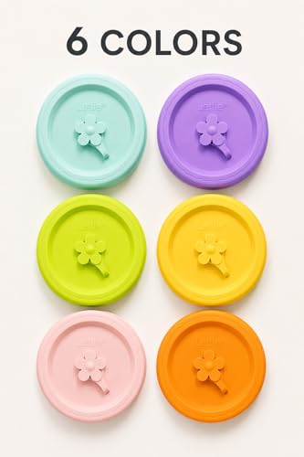 Silicone Mason Jar Lids with Straw Hole for Regular & Wide Mouth Jars | Regular and Wide Mouth Compatible, With Straw Hole, With Stopper,BPA Free,Dishwasher Safe - color: 6pcs-multi-color