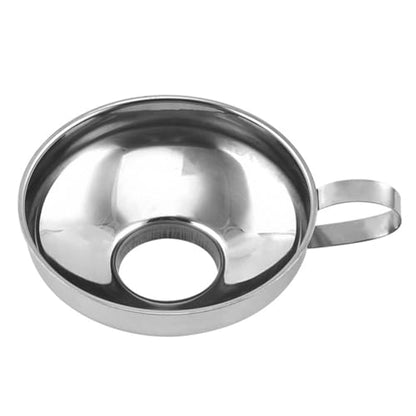 Wide Mouth Funnel Kitchen Jar Funnel with Handle Large Stainless Steel Silver Solid Bottle Filling Regular Mouth Metal Cooking Hopper for Canning Jar Filling Bottle Liquid Kitchen Use - size: 5.12x4.13 inch(13x10.5cm)