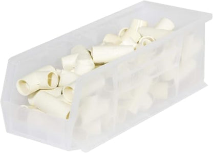 Akro-Mils 30234 AkroBins Plastic Storage Bins, Space-Saving Stackable Bins for Garage, Pantry, Craft Organization, 15" x 5" x 5", Clear, 12-Pack - color: Clear