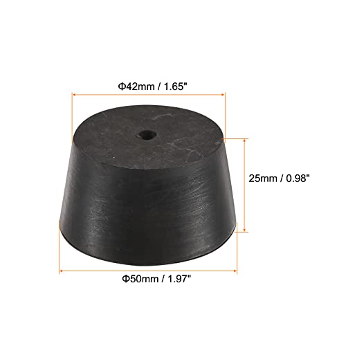 MECCANIXITY Rubber Tapered Plug 42mm to 50mm with Hole Test Tubes Bungs Stopper Black for Lab Home - size: 42mm - 50mm