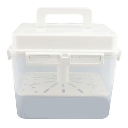 FOSA 4L Kimchi Fermentation Container, PP Airtight Pickle Jar with Press Plate Portable Handle Sealed Design for Salted Vegetable Sauerkraut Storage