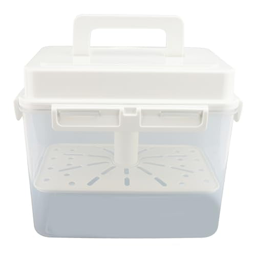 Fockety Kimchi Container, 4L Large Capacity PP with Airtight Seal and Pressure Plate, Fermentation Storage with 4 Sided Locking System and Clear Body for Refrigerator and Pantry