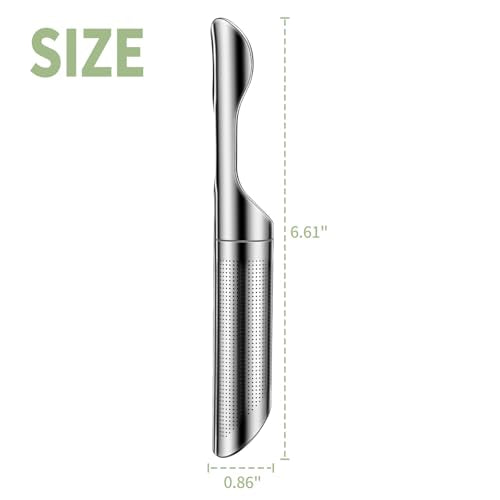 Tea Infuser for Loose Leaf Tea, ASWETMEL 2-in-1 Tea Scoop Infuser Fine Mesh Tea Strainers for Loose Tea Single Cup, 304 Stainless Steel Loose Leaf Tea Steeper, 1Pc