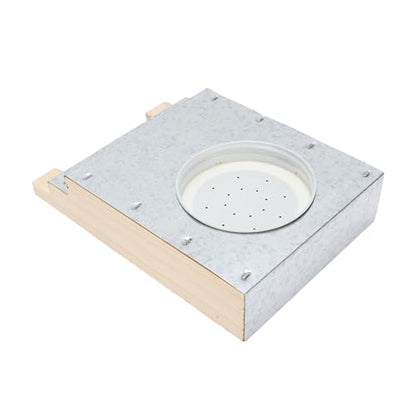 Haofy Beehive Entrance Feeder Compact Untreated Beech Wood Aluminum 16.7x11.2x3.5cm Entrance Bee Feeder Inverted Glass Jar Minimizing Spillage for Backyard Beekeeping Small Apiaries