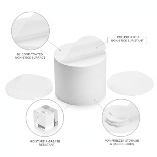 500-Count Pre-Cut Silicone Coated Parchment Sheets, Food Separation Paper for Freezer Storage, Burger Patties, and Cheese - size: 7.87 x 3.94 x 2.36 in
