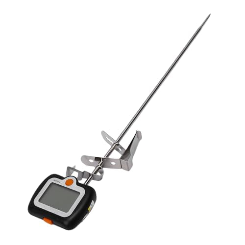ASHATA Digital Candy Thermometer with Probe | 25cm Stainless Steel Clip Pot Kitchen Tool for Jam Chocolate Making (KT Black English with Clip Sleeve)