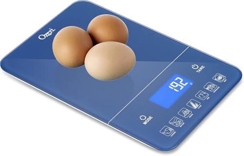 Ozeri Touch III Digital Kitchen Scale with Calorie Counter, 22 lbs (10 kg), Classic Blue - color: Classic Blue