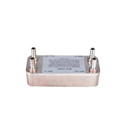 Female Thread Plate Wort Chiller Version 20 Plates Wort Chiller,Plate Heat Exchanger,Stainless Steel 304, Brewing Chiller, 1/2" Barb