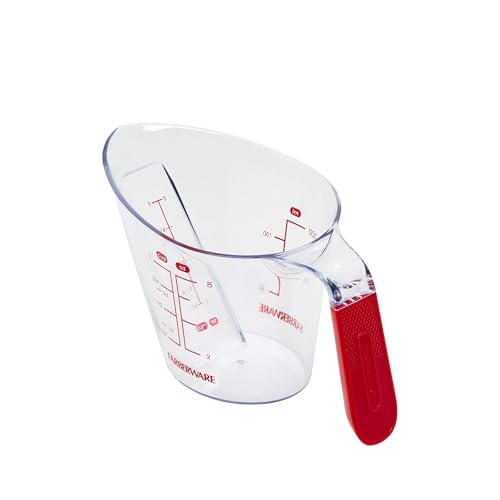 Farberware 1 Cup Angled Measuring Cup, Easy-Read Markings for Precise Measuring, Dishwasher Safe Kitchen Tool for Baking and Cooking - color: Red, size: 1-cup