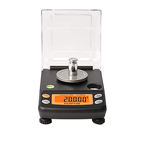 Milligram Scale, Dual Powered, Large Display, mg Scale, Adjustable Feet, 50g x 0.001g -Black, Digital Powder Scale, Level Bubble, Accurate and Sensitive