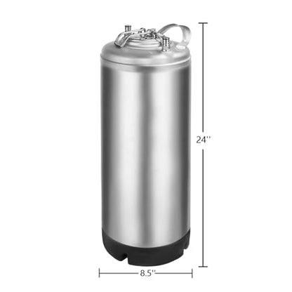 New 5 Gallon Ball Lock Keg, Stainless Steel Beer Keg with Single Handle for Draft, Homebrew and Craft Beer