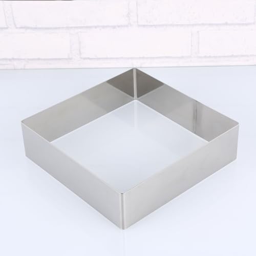 GALPADA Stainless Steel Square Cake Ring 7.28 X 7.28 X 1.96 Inch Cake Cutter Mousse Mold Reusable Baking Tool for Pastry Dessert Fondant Bread Sandwiches Cheese - size: Size 10