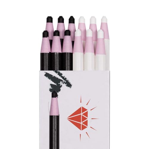 HOMSSEM New China Markers Grease Pencils – 12-Pack Multi-Surface Wax Markers for Glass, Metal, Plastic – Non-Sharpening Peel Off China Marker (Black 6p + White 6p) - color: Black 6p + White 6p
