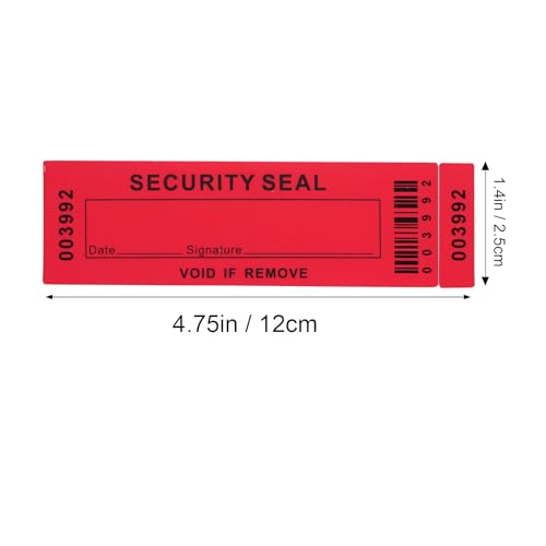 Security Warranty Void Stickers 100% Total Transfer Tamper Evident Proof Labels Triple Serial Numbers Seal Sticker Large 35x120 mm(50PCS,red) - style: red 50