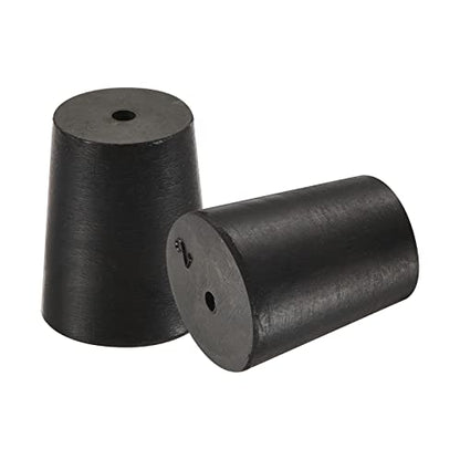 MECCANIXITY Rubber Tapered Plug 16mm to 20mm with Hole Test Tubes Bungs Stopper Black for Lab Home 5 Pieces - size: 16mm - 20mm