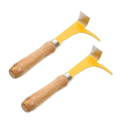 2pcs Bee Hive Scraping Tools Wooden Handle Bee Honey Cutters Beekeeping Tool