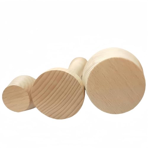 3Pcs Double Sided Wooden Tart Tamper Set, DIY Wooden Removable Dough Molding Presser, Baking Tool for Mini Egg Tart, Cheesecakes and Dessert Baking