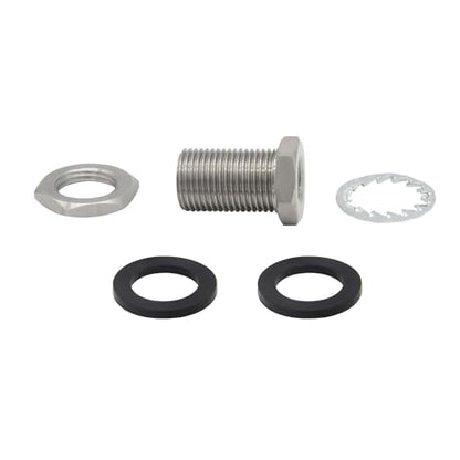 Stainless Steel Bulkhead Fitting 1/4" NPT Female Bulked Coupler Thru-bulk Tank Fitting Connector 1-1/2" Length (pack of 2) - size: 1/4" NPT Female to 1-1/2" Length