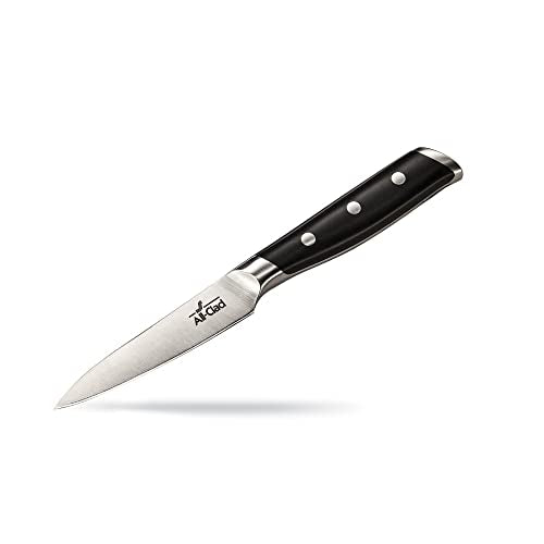 All-Clad Forged German Stainless Steel Paring Knife 3.5 Inch, Fully Forged, Expert Precision, Home Kitchen Knife, Cook Tool, Cookware Kitchen Tool, Kitchen Utensils, Ultra Sharp Knives - color: Silver/Black, size: 3.5"