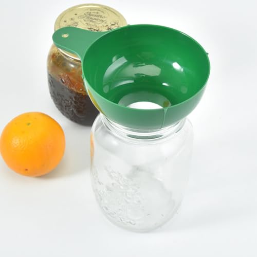 Wide Mouth Plastic Funnel Canning Funnels for Filling Mason Jars Cooking Kitchen Accessories for Filling Bottles Bags Transferring Liquid Dry Ingredients Oil Coffee Beans Spice Blends - color: Green-1pc