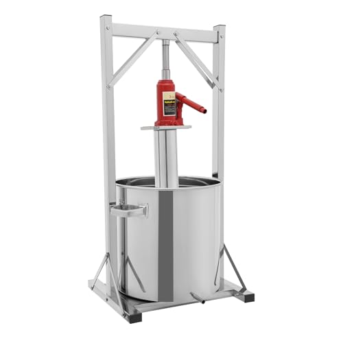 36L Fruit Wine Press - Nature Juice Making Hydraulic Fruit Press for Apple/Carrot/Orange/Berry/Vegetables, Cheese&Tincture&Herbal Press - style: 36L+Hydraulic Jack