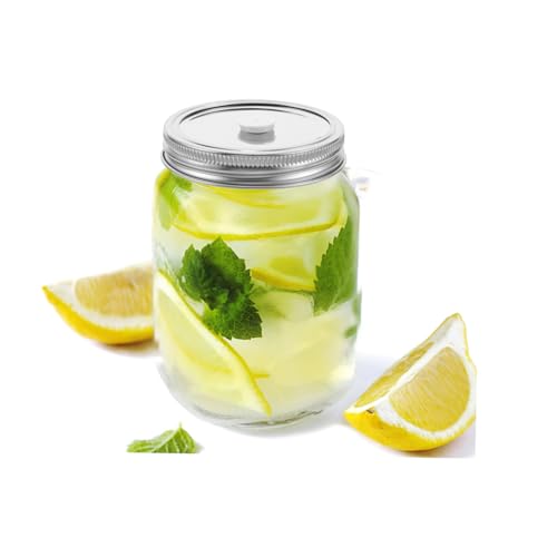 Garneck 2pcs Mason Jar Vacuum Sealer Lids Wide Mouth Stainless Steel Jar Lids Split Design for Canning Fermentation