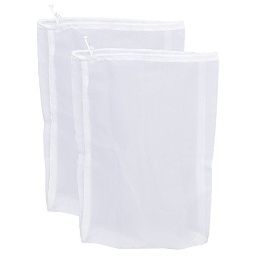 75 Micron Nylon Straining Bag Fine Mesh Food Strainer Bag, Multi Purpose Food Grade Filter Bag for Nut Milk, Juice, Cold Brew, Home Brewing (2 Packs, 12.6" x 8.66") - color: 2 Packs, size: 12.6" x 8.66"