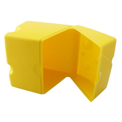 LQ Industrial 105x100x80mm Yellow ABS Plastic Flip Top Cheese Container Suitable for Refrigerators Freezers Dishwashers