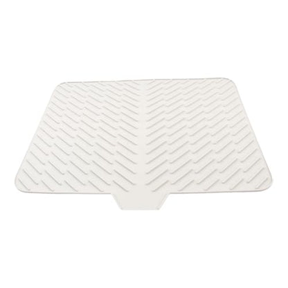 Silicone Dish Drying Mat for Kitchen Counter,23"X17" With Built-in Drain Lip,Food-Grade Silicone,Heat-Resistant Eco-friendly Hygienic Drying Mat Leak-Proof and Non-Slip,Multi-Functional Use（White） - color: White, size: 23" x 17"