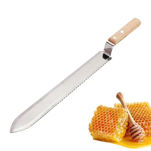 Uncapping Cutter Beekeeping – Stainless Steel Honey Knife, Serrated Edge bee Cutter | Professional Beekeeper Hand Tool for Fast Honey Frame uncapping and Smooth Extraction in hive Maintenance - color: Single sided