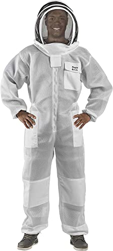Bees & Co U84 Ultralight Beekeeper Suit with Fencing Veil - size: X-Large
